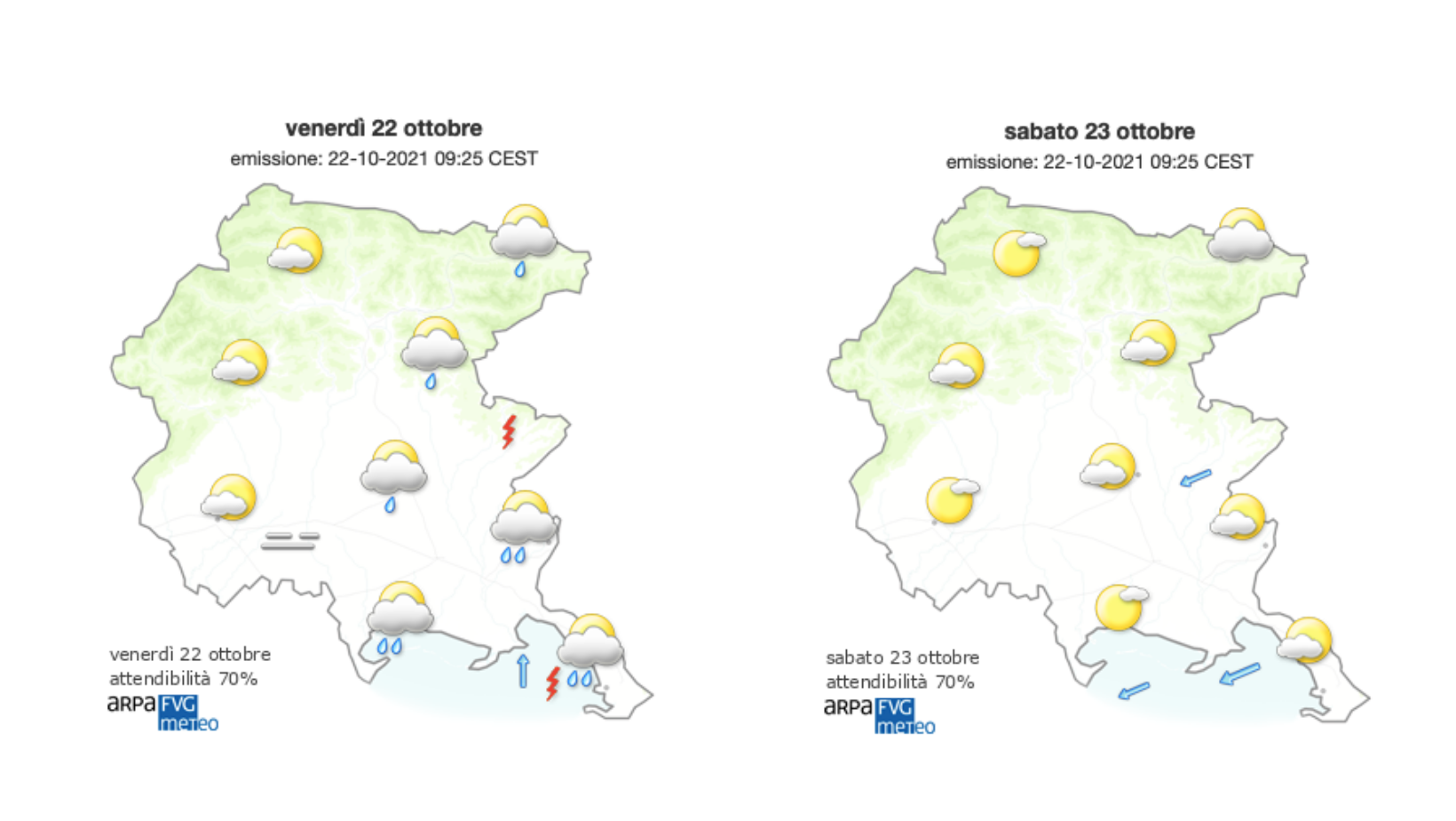 Immagine per Meteo, fine settimana con cielo sereno e fresco sul Goriziano